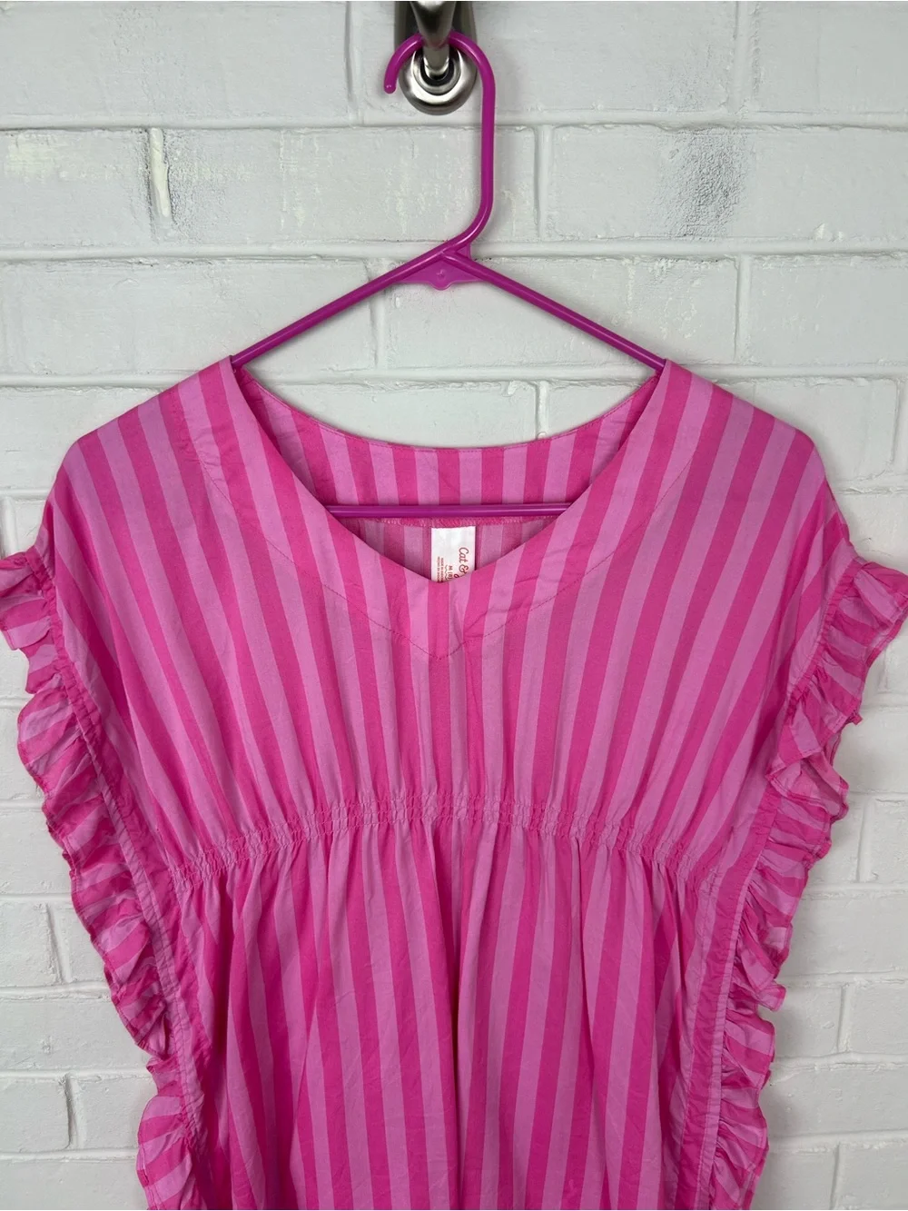 Cat & Jack Girls Pink Striped Swim Coverup Size M (8)